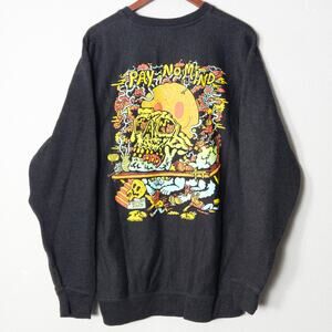 Killer Acid Graphic Sweatshirt Black Size 2XL Psychedelic Surf Skate Streetwear